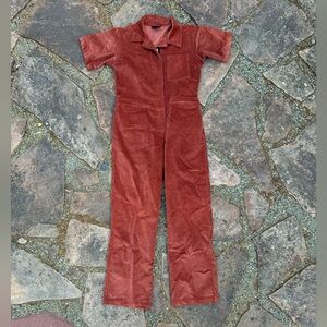 Nooworks orange corduroy jumpsuit size medium